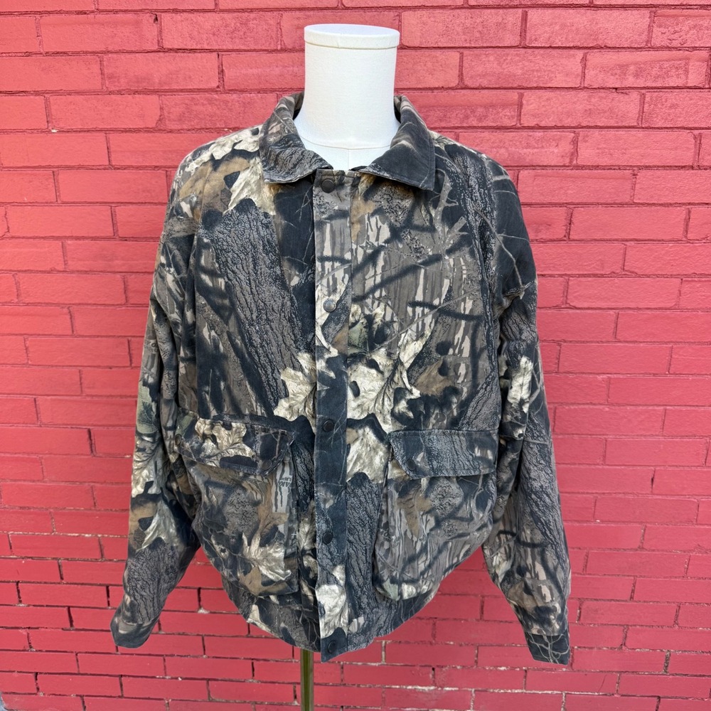 Vtg Northwest Territory Camo Jacket Mens Large Hunting Outdoors Zip Bomber Coat